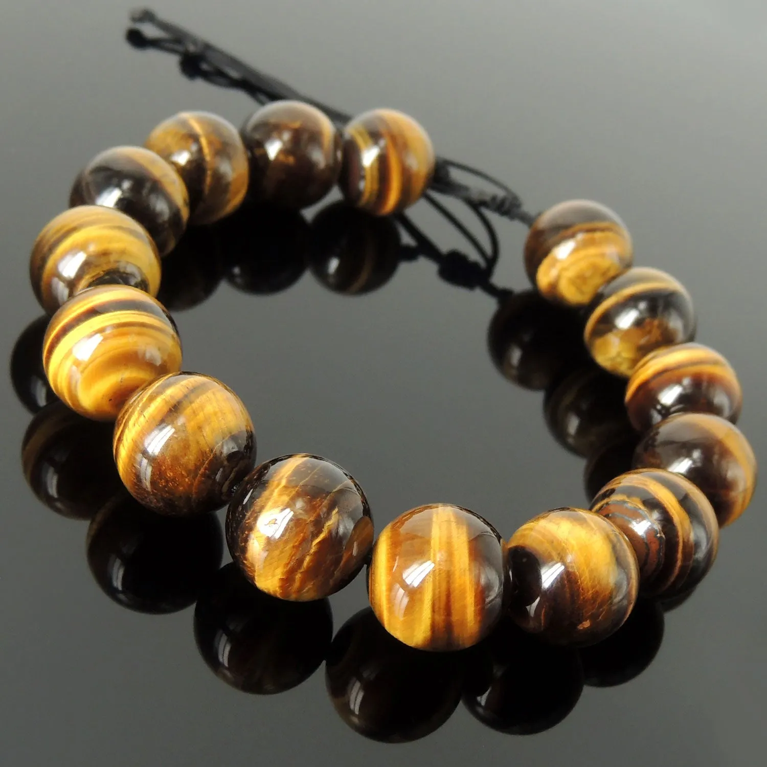 Brown Tiger's Eye Beaded Bracelet Adjustable Style | Fashion Healing Stone Jewelry for Men Women | High Quality from South Africa