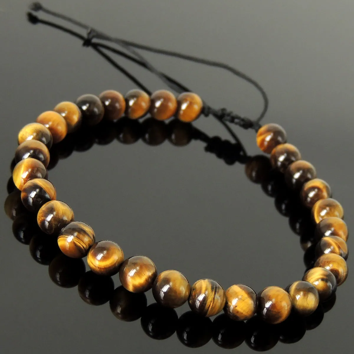 Brown Tiger's Eye Beaded Bracelet Adjustable Style | Fashion Healing Stone Jewelry for Men Women | High Quality from South Africa