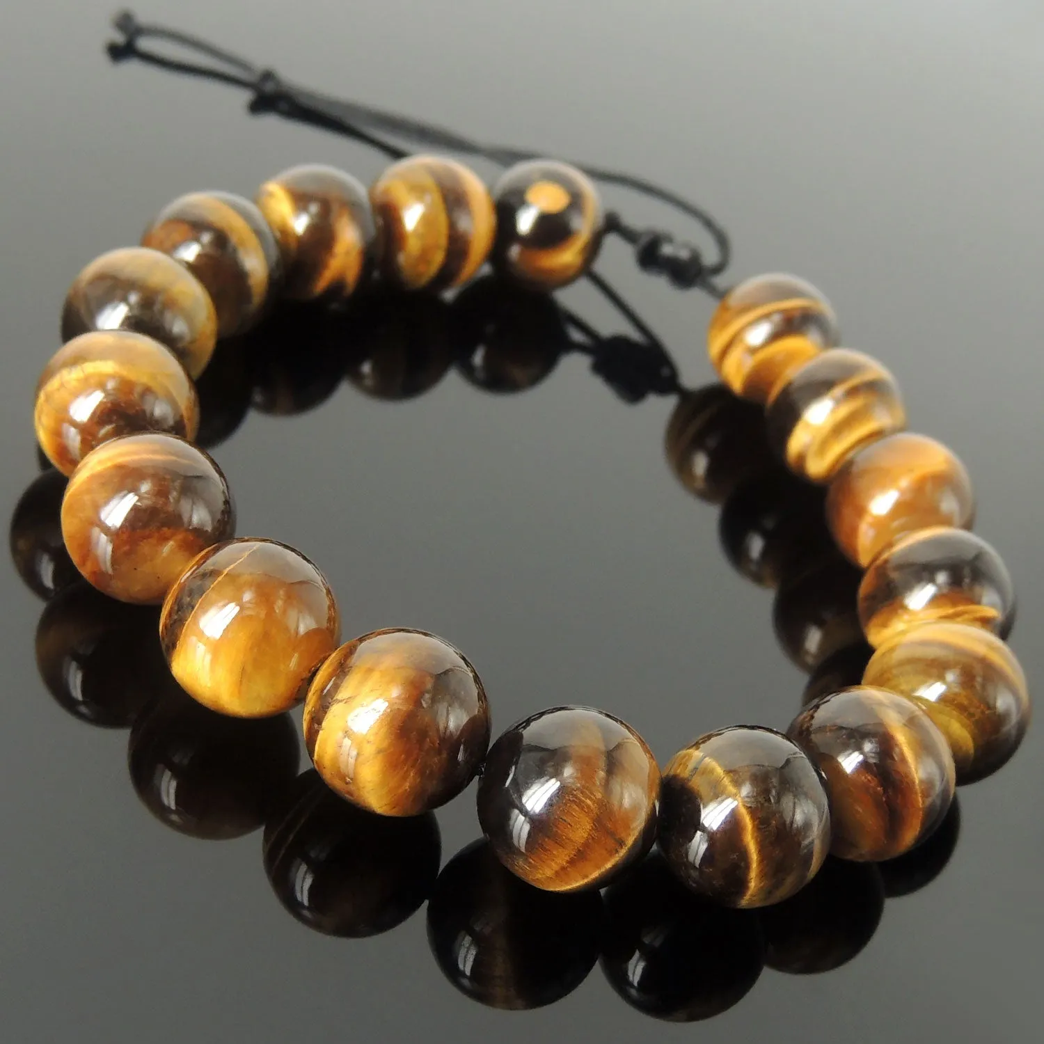 Brown Tiger's Eye Beaded Bracelet Adjustable Style | Fashion Healing Stone Jewelry for Men Women | High Quality from South Africa