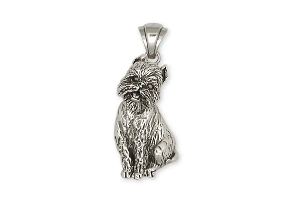 Brussels Griffon Pendant Handmade Sterling Silver Dog Jewelry GF4-P