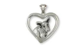 Bull Terrier Pendant Handmade Sterling Silver Dog Jewelry BU7-P1