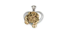 Bulldog Pendant Jewelry Gold Vermeil Handmade Dog Pendant BD25-PVM