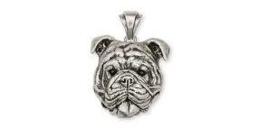 Bulldog Pendant Jewelry Sterling Silver Handmade Dog Pendant BD16-P