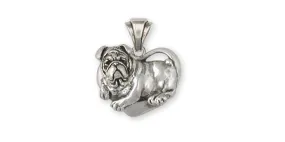 Bulldog Pendant Jewelry Sterling Silver Handmade Dog Pendant BD21-P