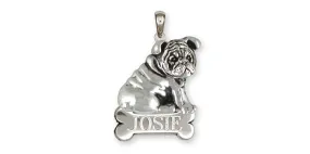 Bulldog Pendant Jewelry Sterling Silver Handmade Dog Pendant BD31-NP