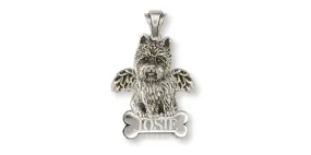 Cairn Terrier Angel Pendant Jewelry Sterling Silver Handmade Dog Pendant CNWT32-ANP