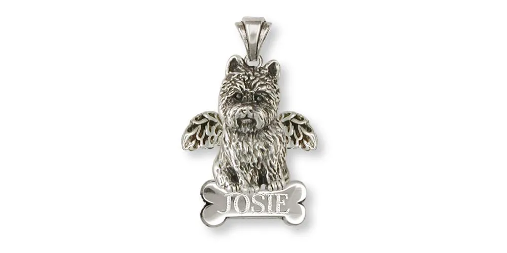 Cairn Terrier Angel Pendant Jewelry Sterling Silver Handmade Dog Pendant CNWT32-ANP