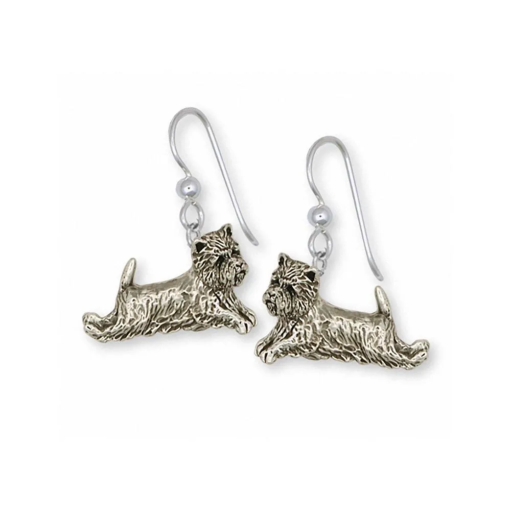 Cairn Terrier Earrings Jewelry Sterling Silver Handmade Dog Earrings CNWT11-FW