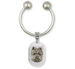 Cairn Terrier Key Ring Jewelry Sterling Silver Handmade Dog Key Ring CNWT28-KRE