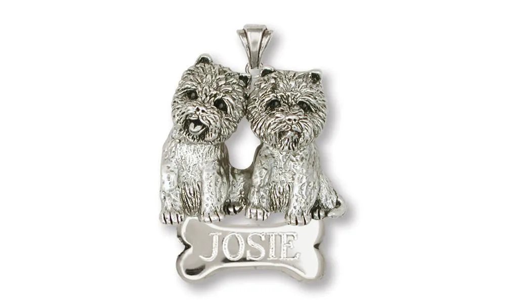 Cairn Terrier Pendant Jewelry Sterling Silver Handmade Dog Pendant CNWT21-BNP