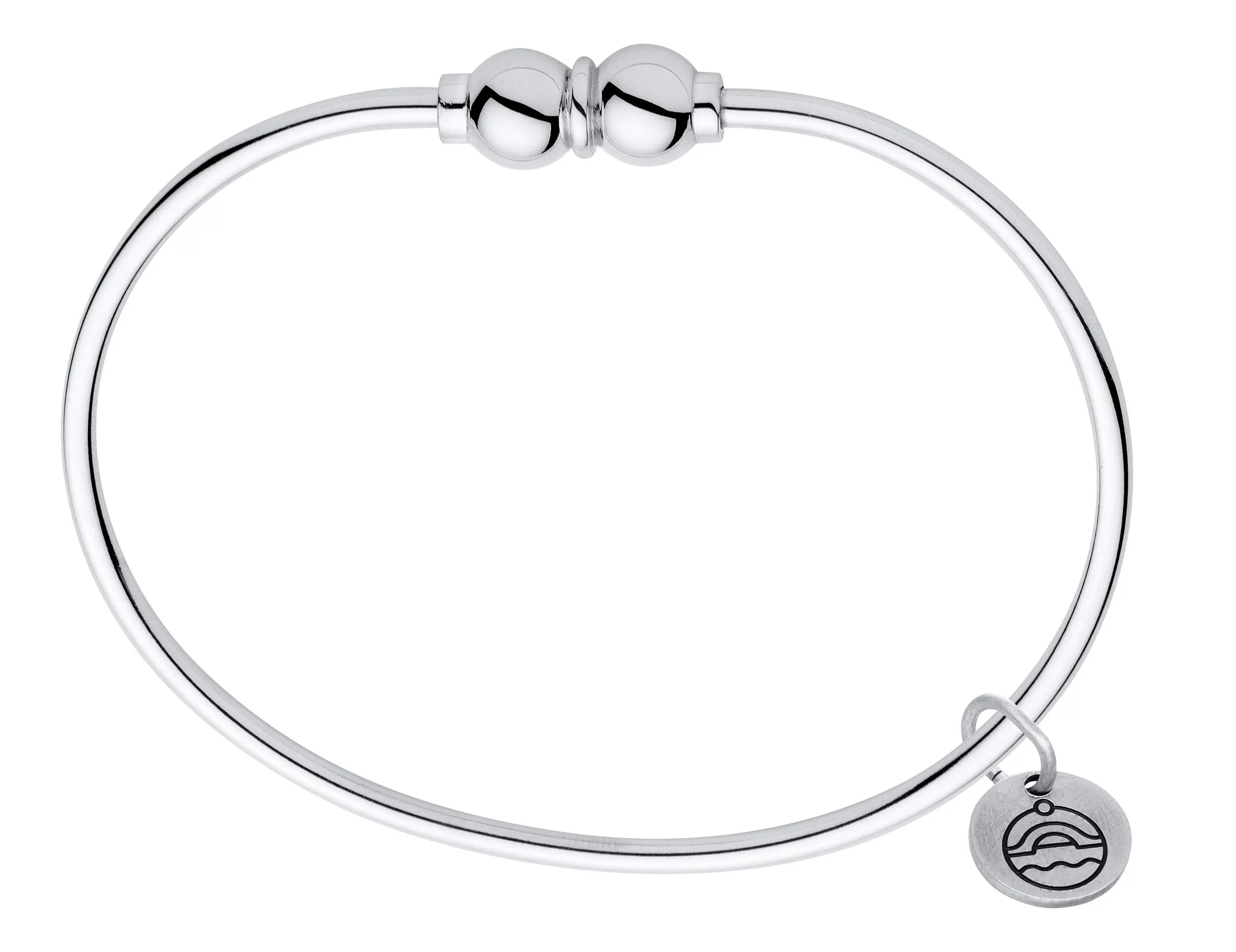 Cape Cod Double Silver Ball Bangle Bracelet