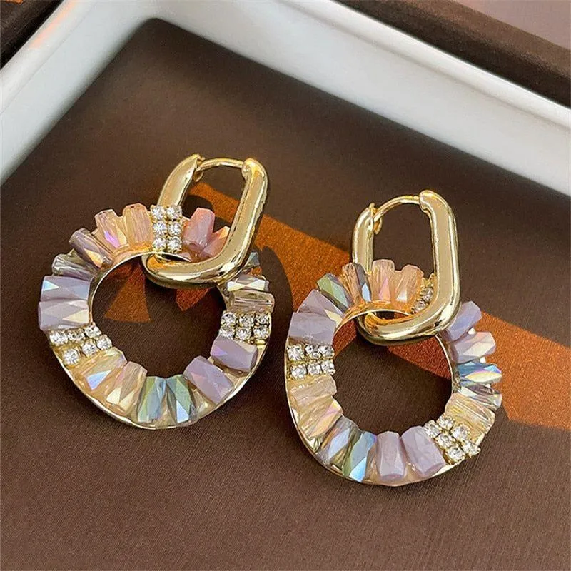 Charm Jewelry: Fashion Circle Buckle Stud Earrings (WB147)