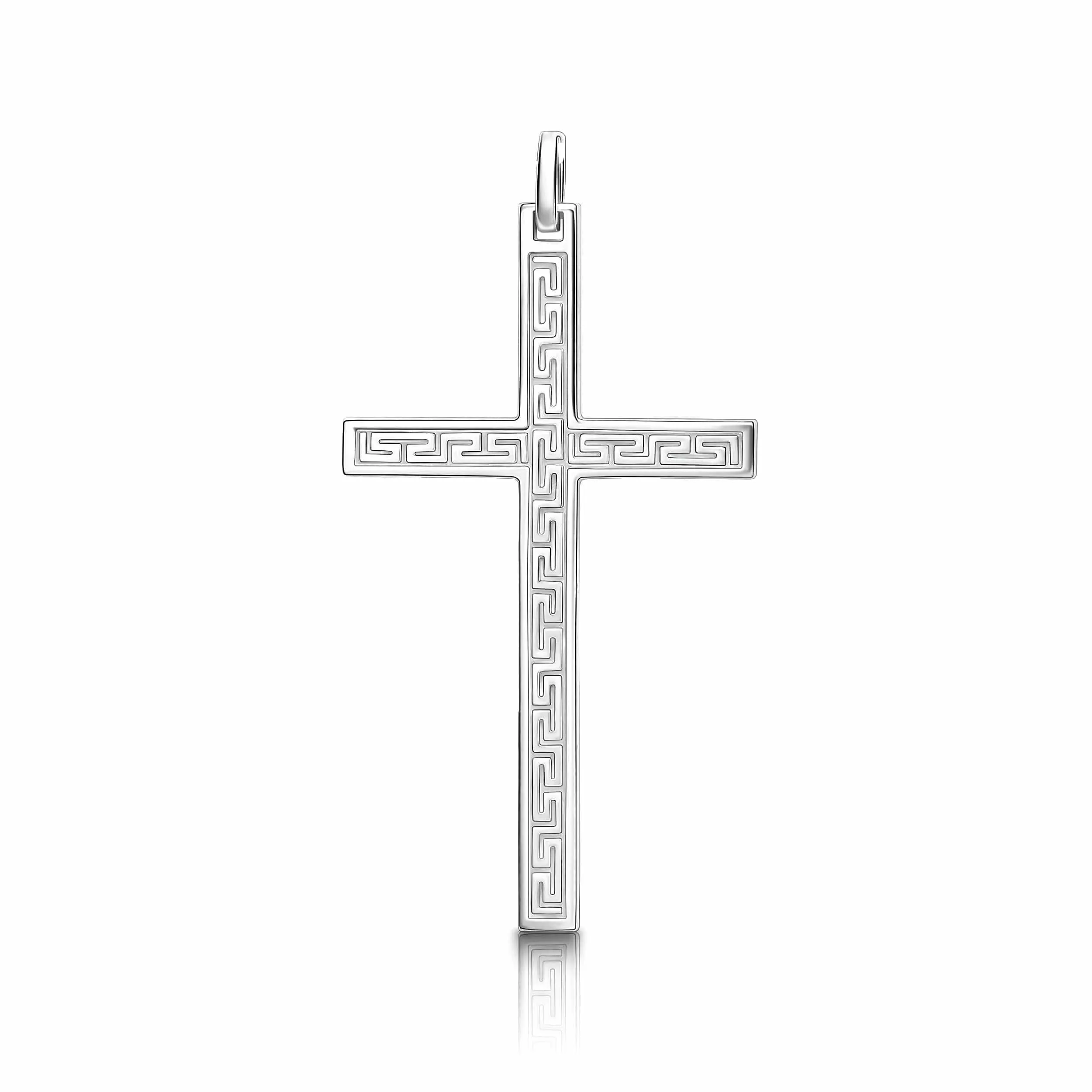 Christian Cross Pendant For Men Sterling Silver