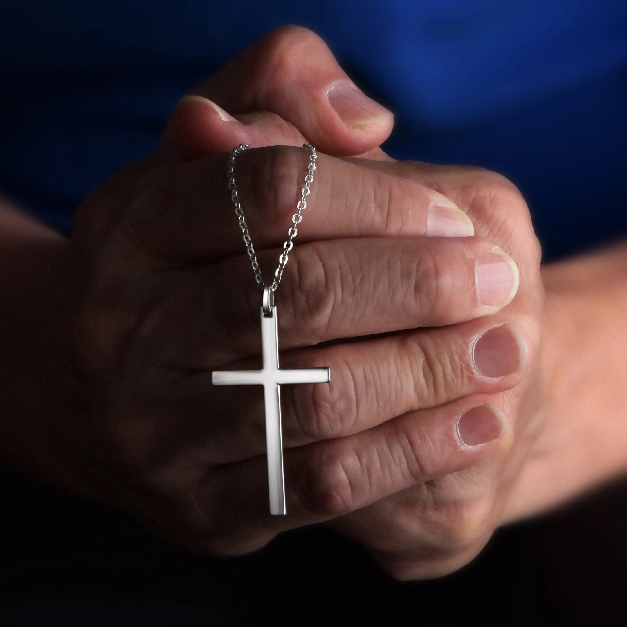 Christian Cross Pendant For Men Sterling Silver