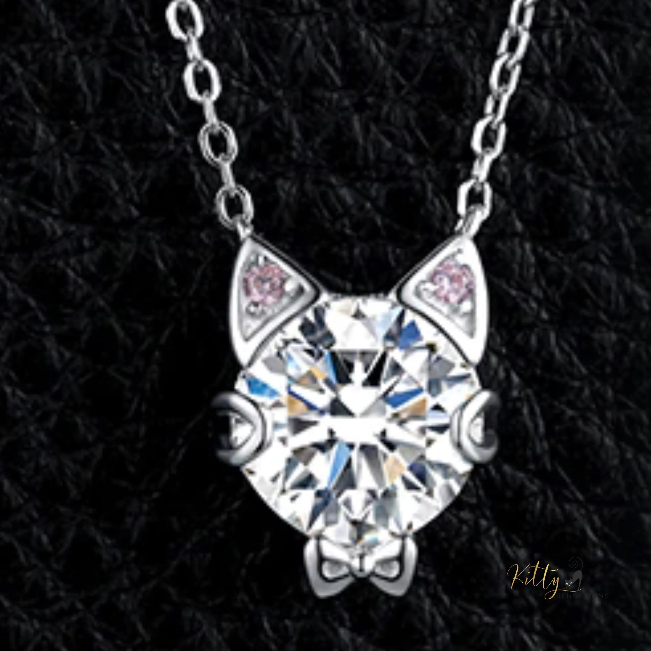 Classy Sparkling CZ Kitty 3-Piece Jewelry Set (Fine Jewelry) in Solid 925 Sterling Silver