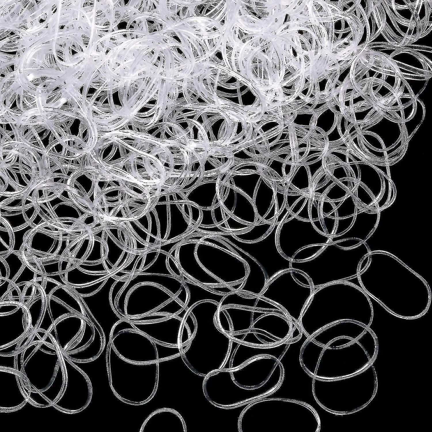 Clear Mini Elastics in Plastic container