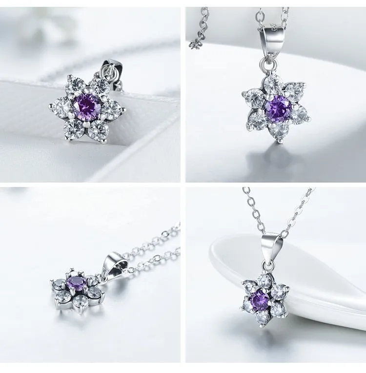 Crystal 925 Sterling Silver Necklace, Stud Earrings & Ring Fashion Wedding Jewelry Set