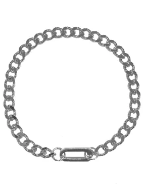 Curb Link Carabiner Anklet - Silver