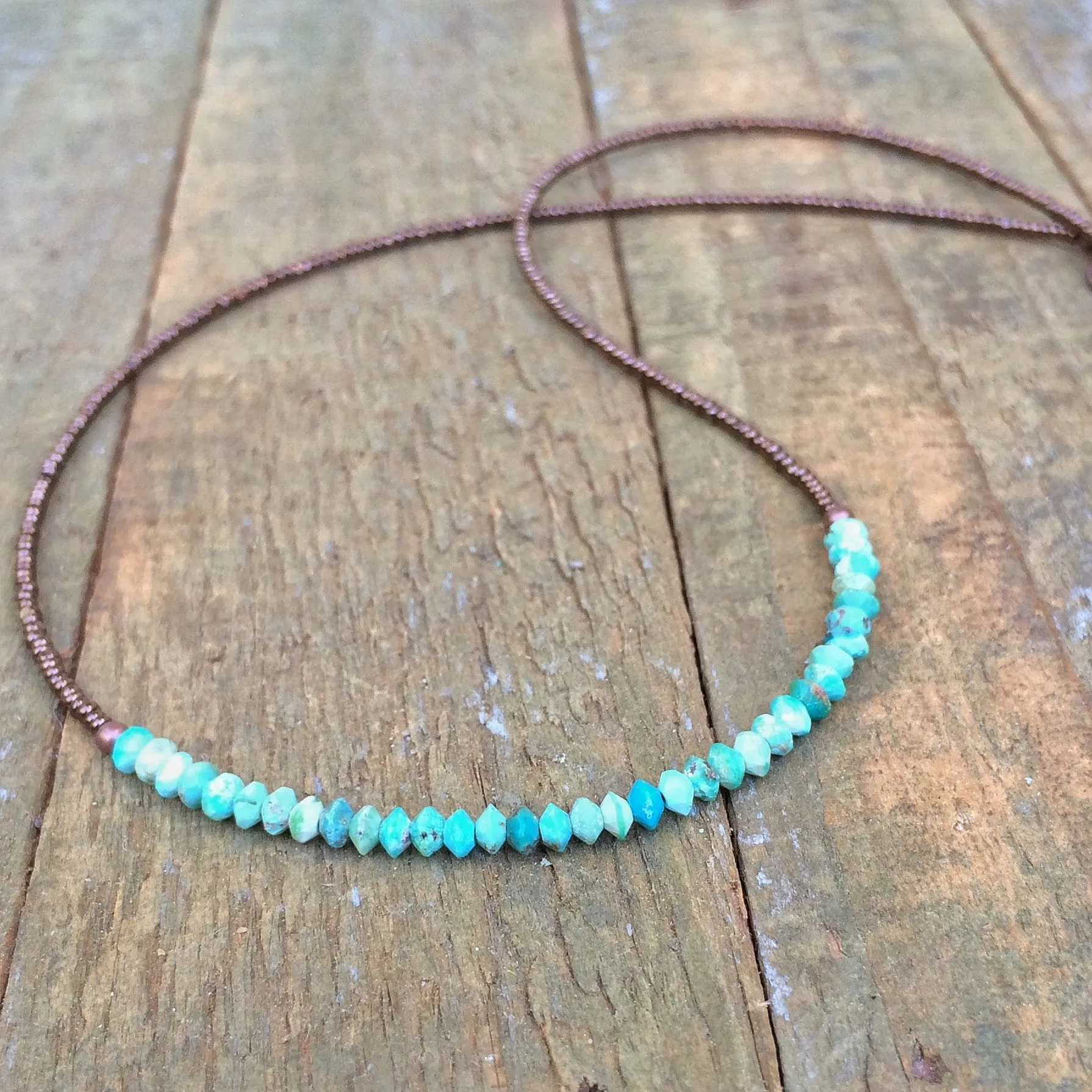 Dainty Turquoise Necklace, Turquoise Necklace, Stack Necklace, Turquoise Bead Necklace, Turquoise Choker, Bead Jewelry, Boho Jewelry