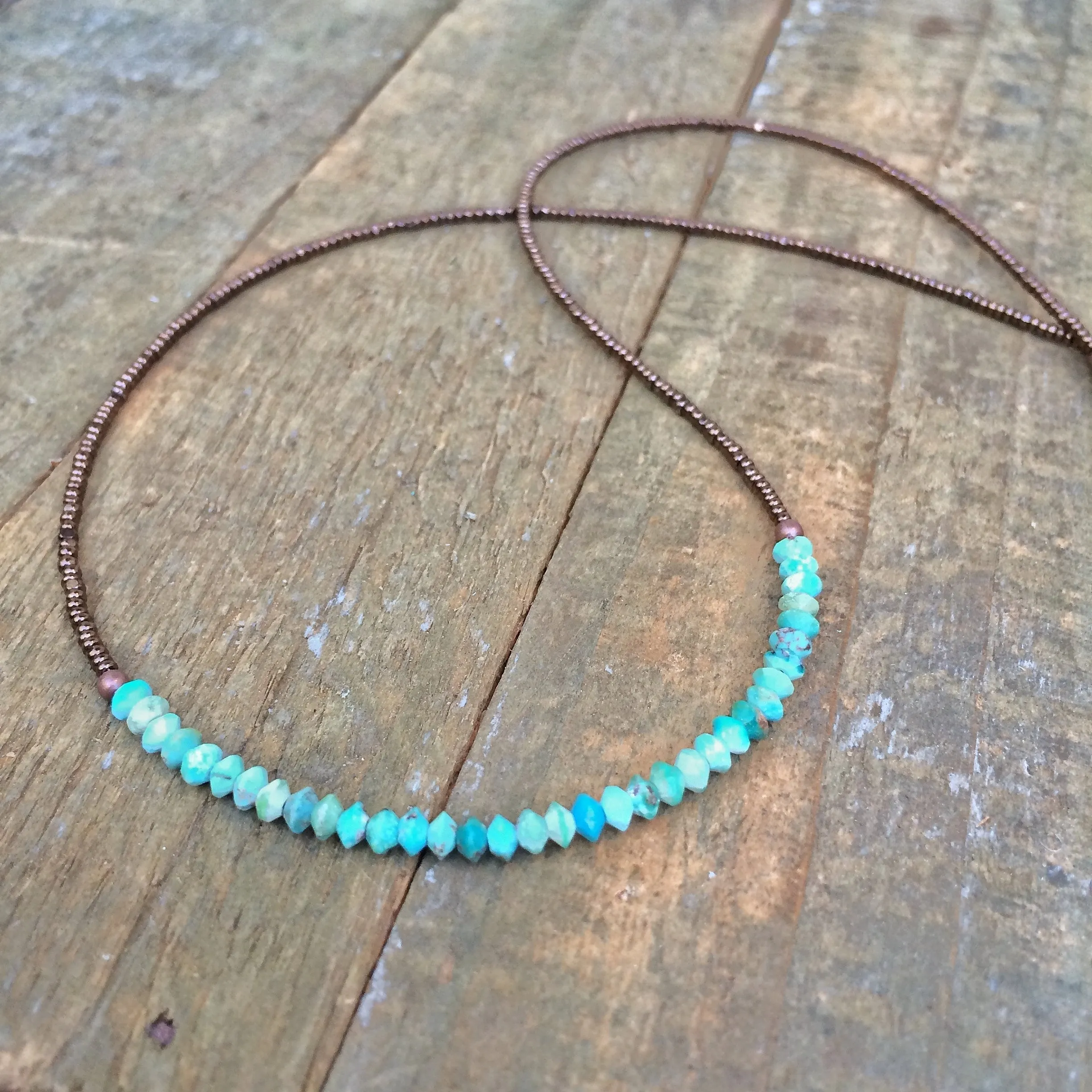 Dainty Turquoise Necklace, Turquoise Necklace, Stack Necklace, Turquoise Bead Necklace, Turquoise Choker, Bead Jewelry, Boho Jewelry