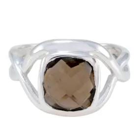 Enticing Gemstones Smoky Quartz Sterling Silver Rings Jewelry Stands