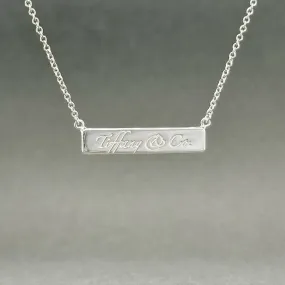 Estate Tiffany & Co. SS Notes Bar Pendant Necklace