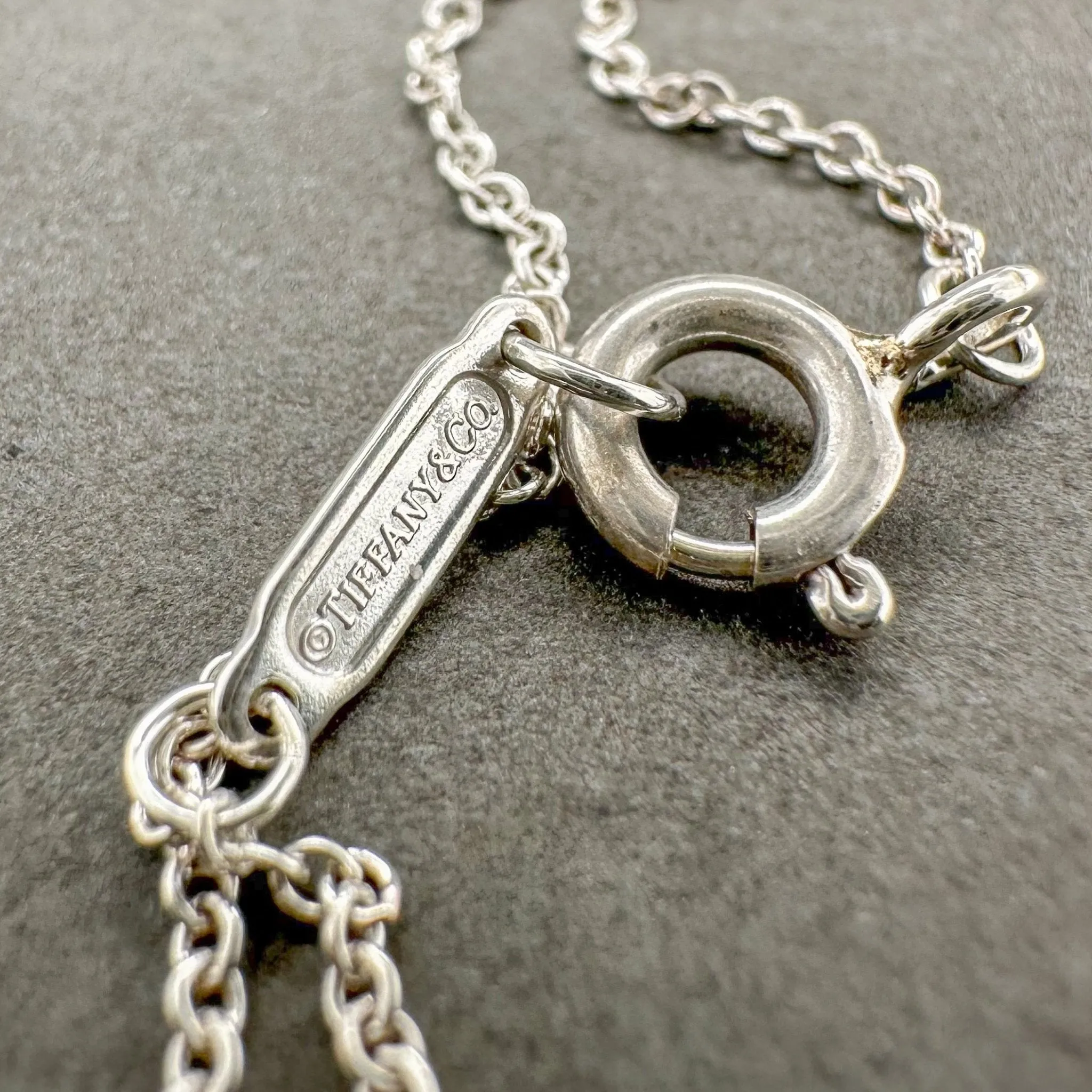 Estate Tiffany & Co. SS Notes Bar Pendant Necklace