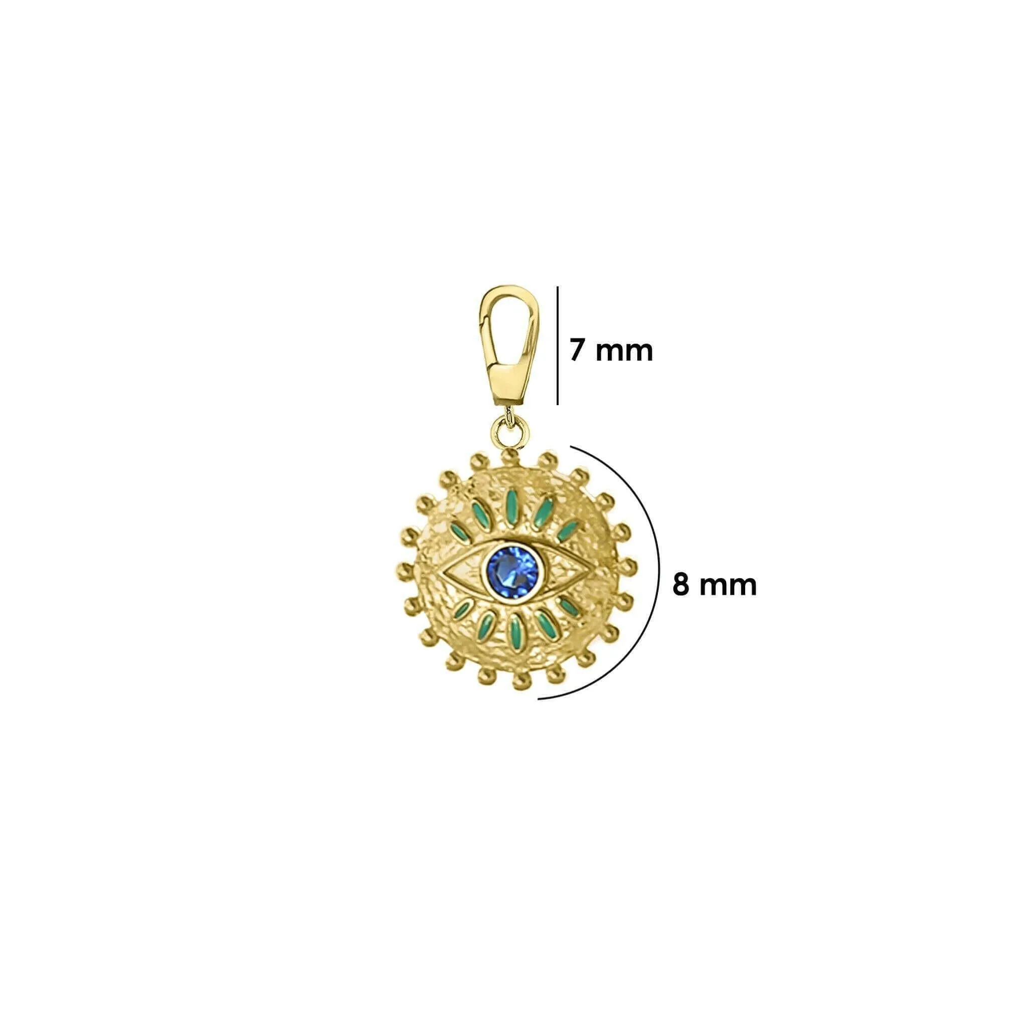 Evil Eye Charm Necklace | 14K Solid Gold