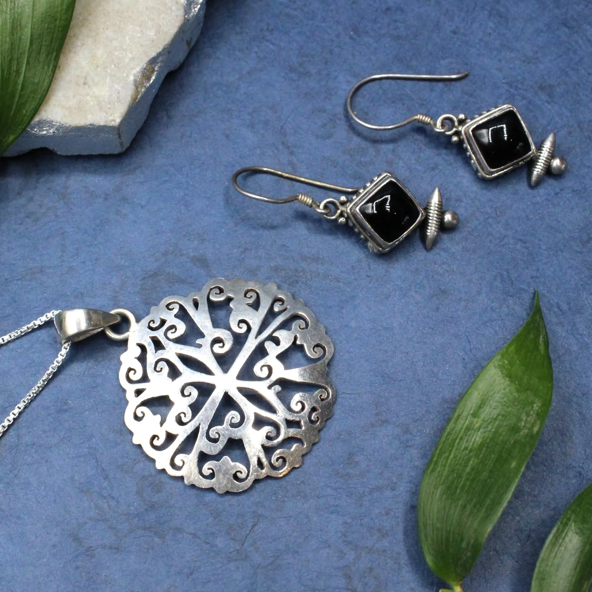 Fretwork Silver Necklace