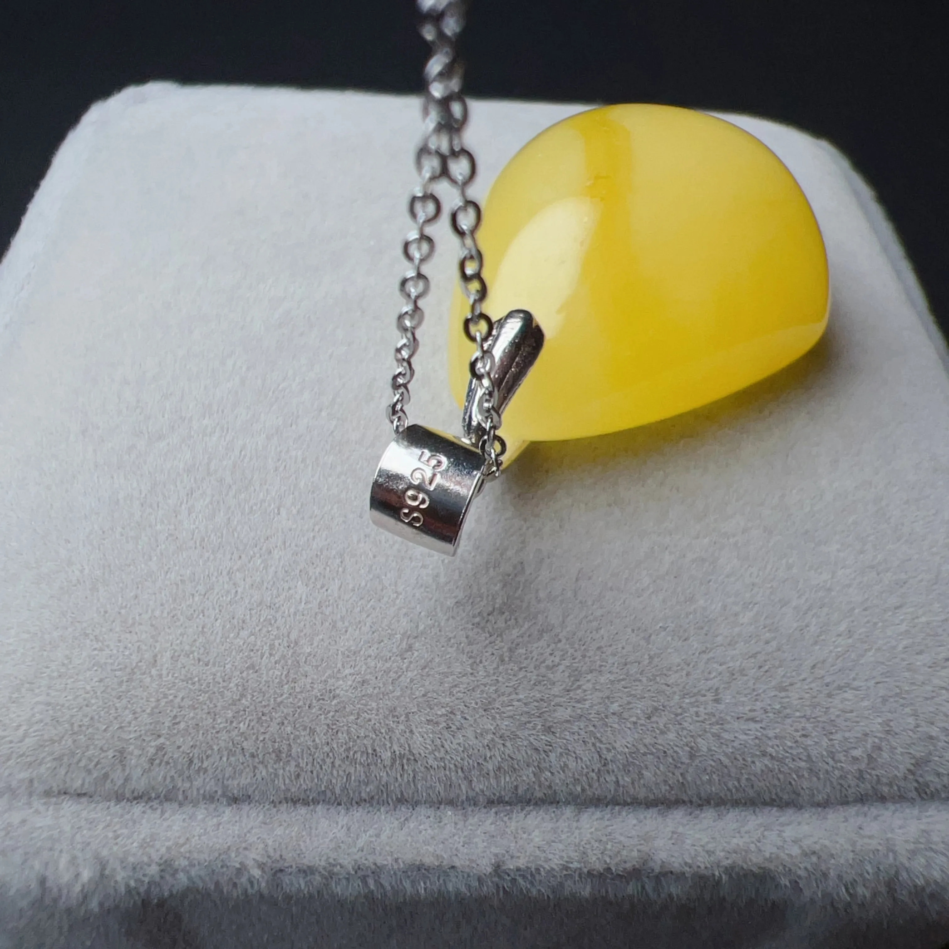 Genuine Amber Pendant with 925 Steling Silver Necklace | One of A Kind Handmade Jewelry