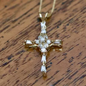 Glory 14k Gold and Diamond Cross Necklace