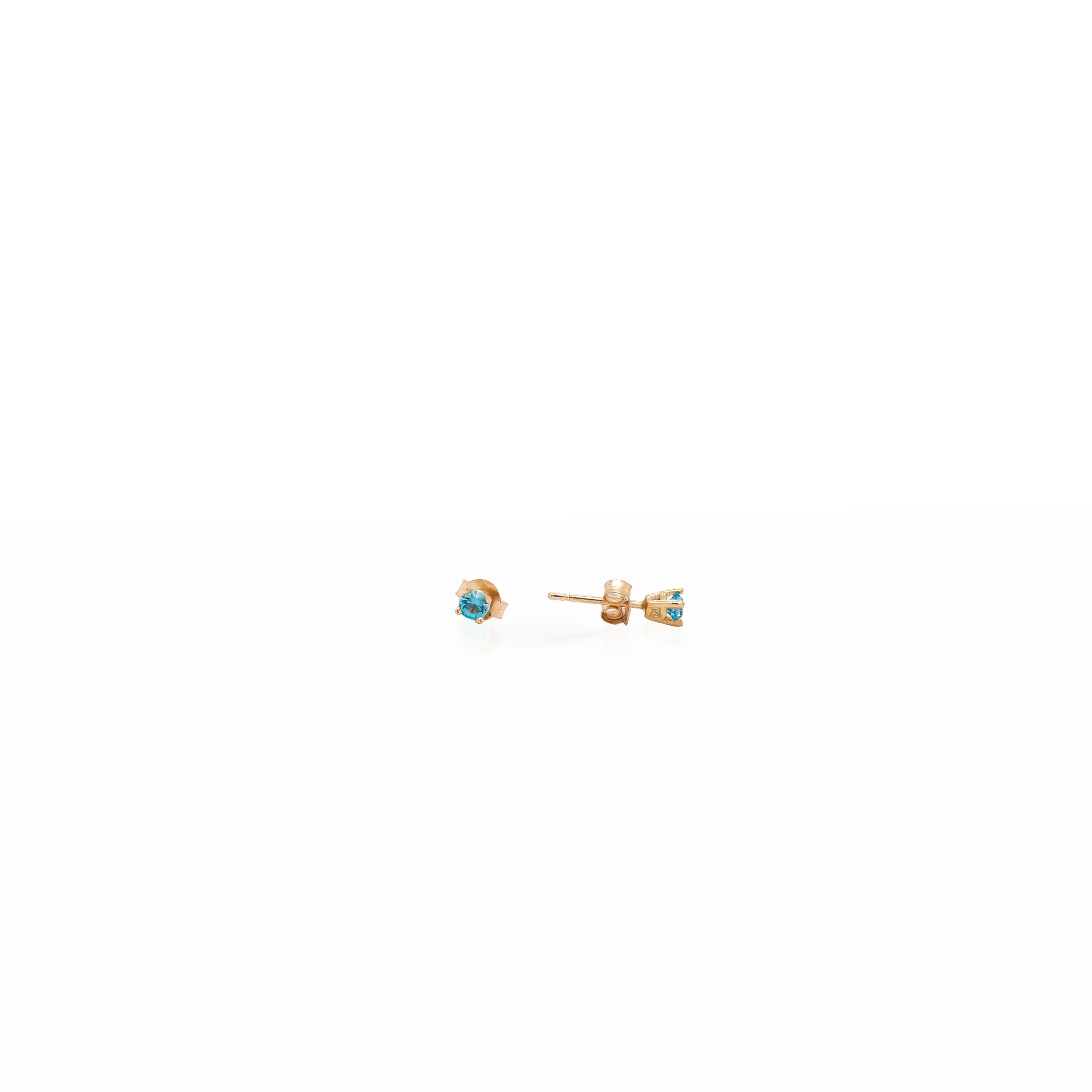 Gold Birthstone Stud Earrings