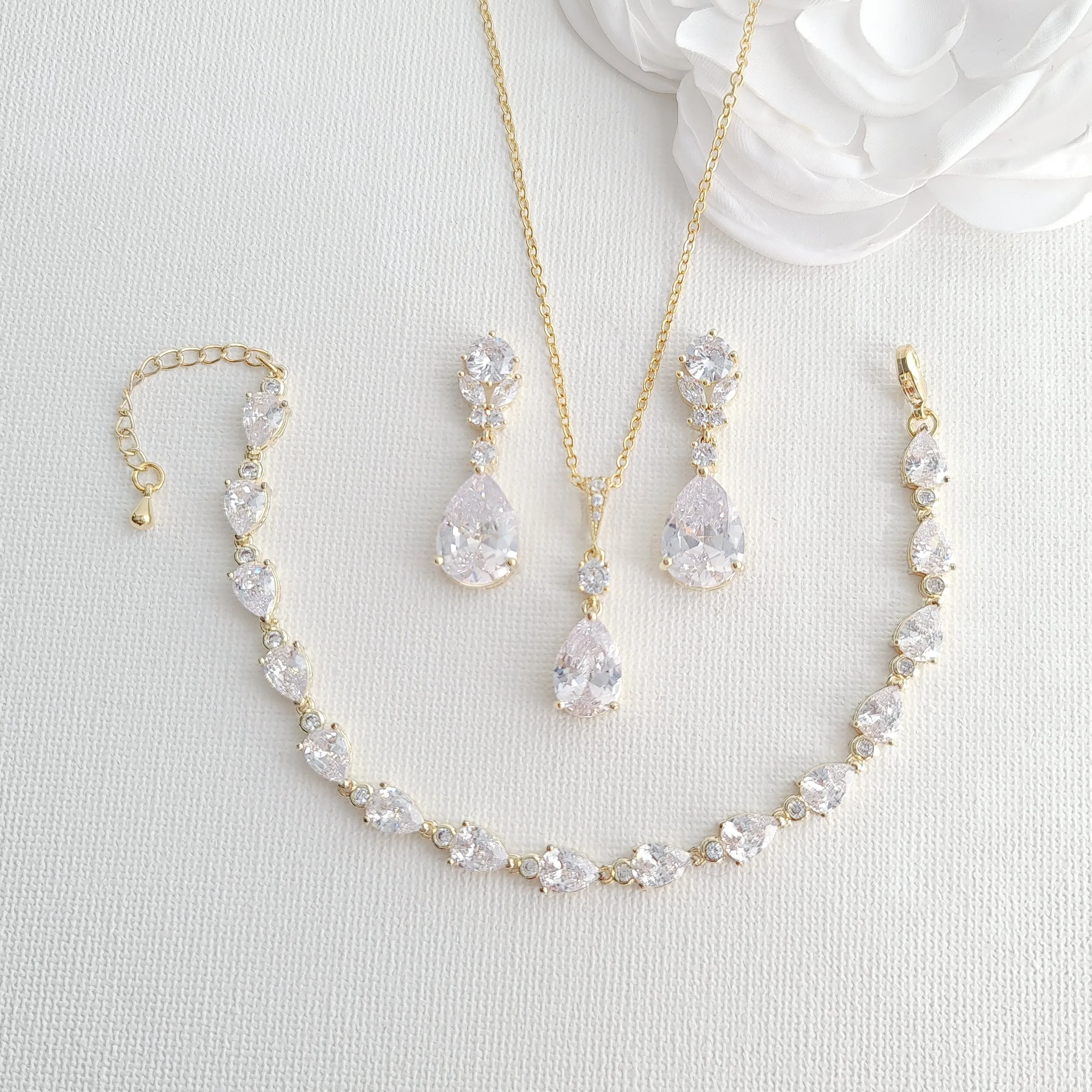 Gold Crystal Jewelry Set-Mary