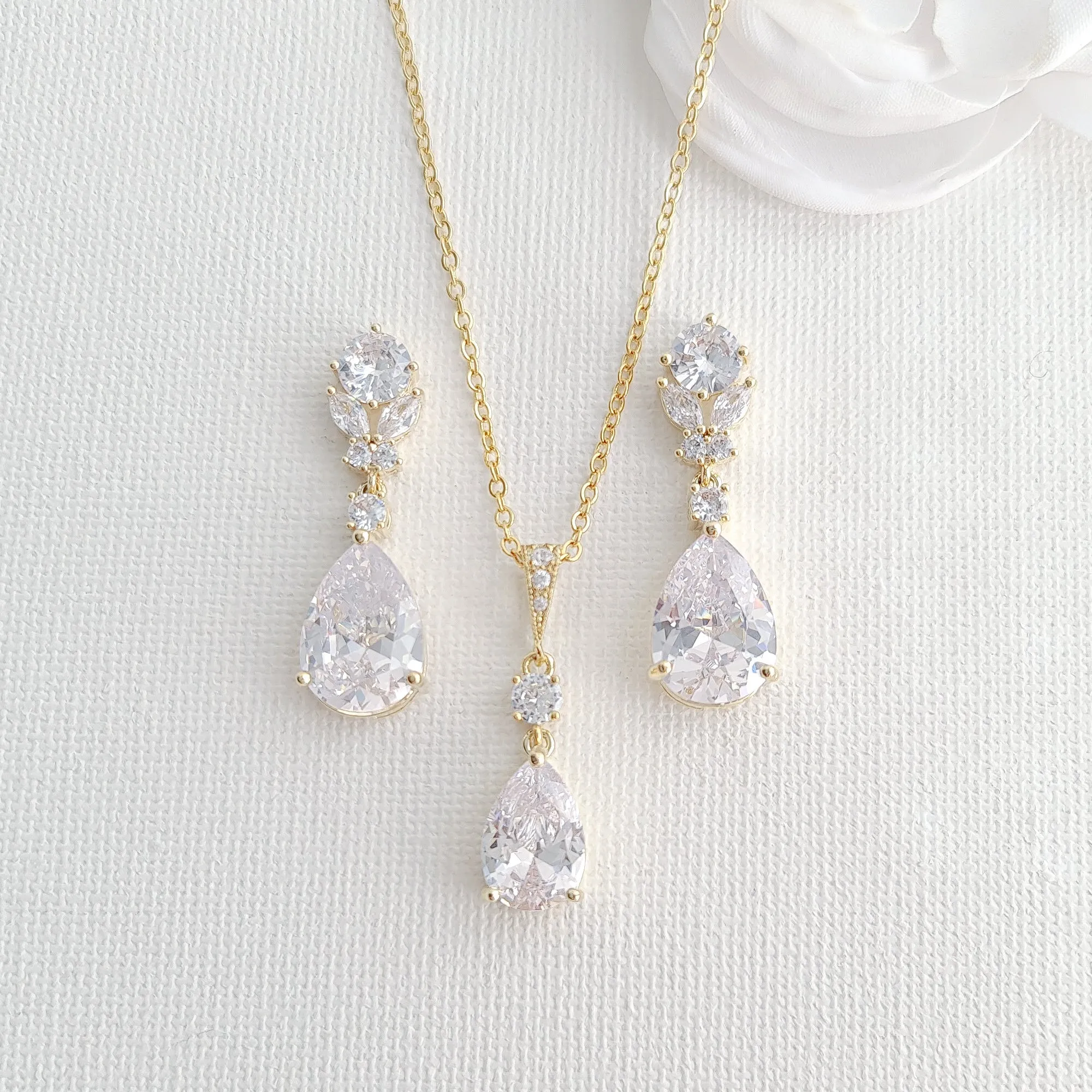 Gold Crystal Jewelry Set-Mary