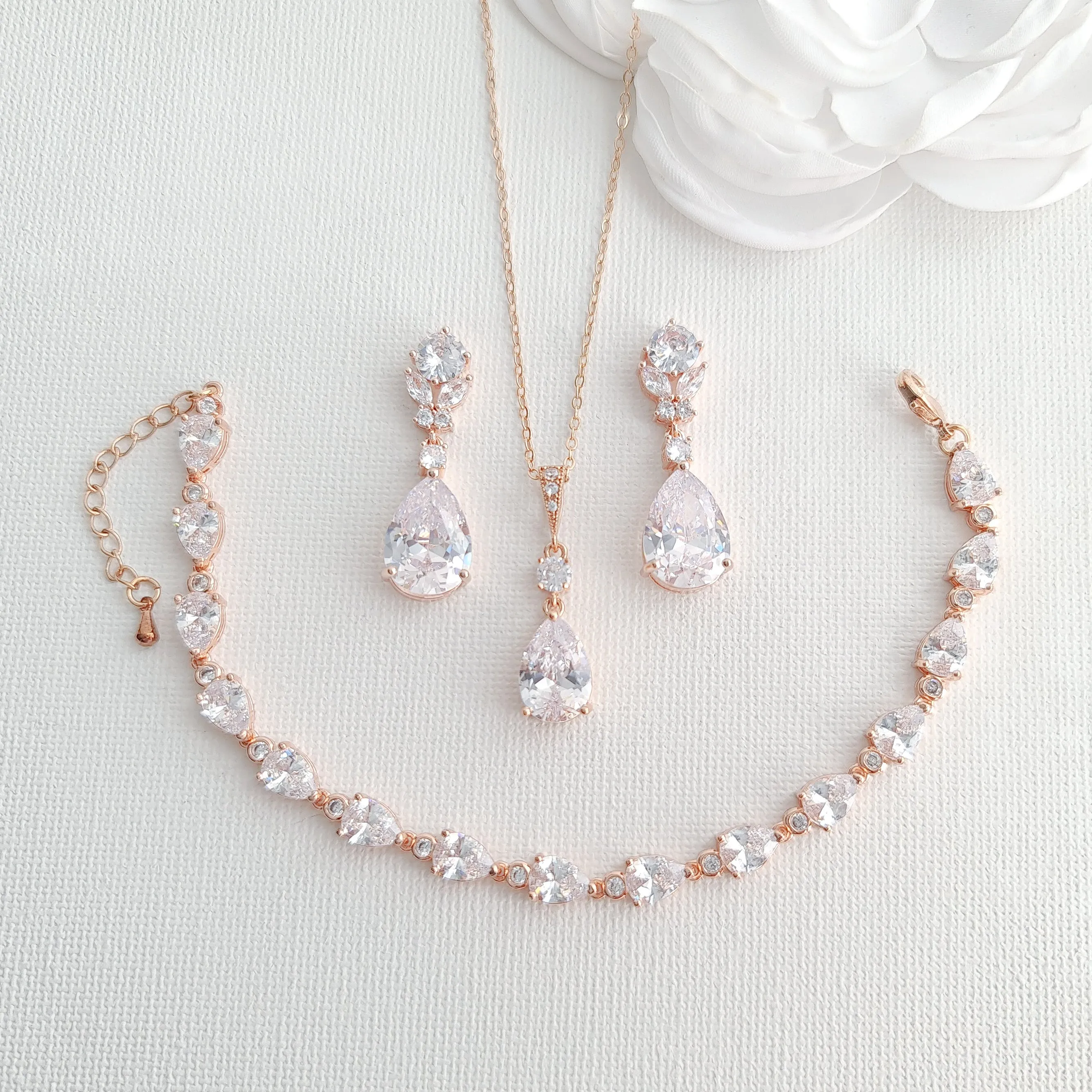 Gold Crystal Jewelry Set-Mary