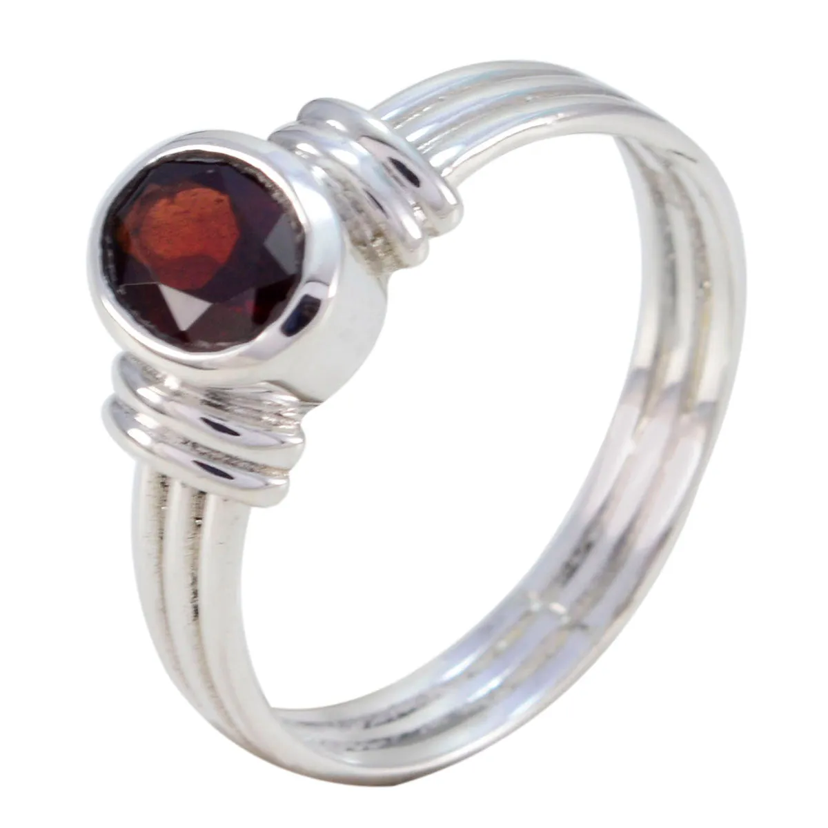 Handcrafted Gemstones Garnet Sterling Silver Rings Arabic Jewelry