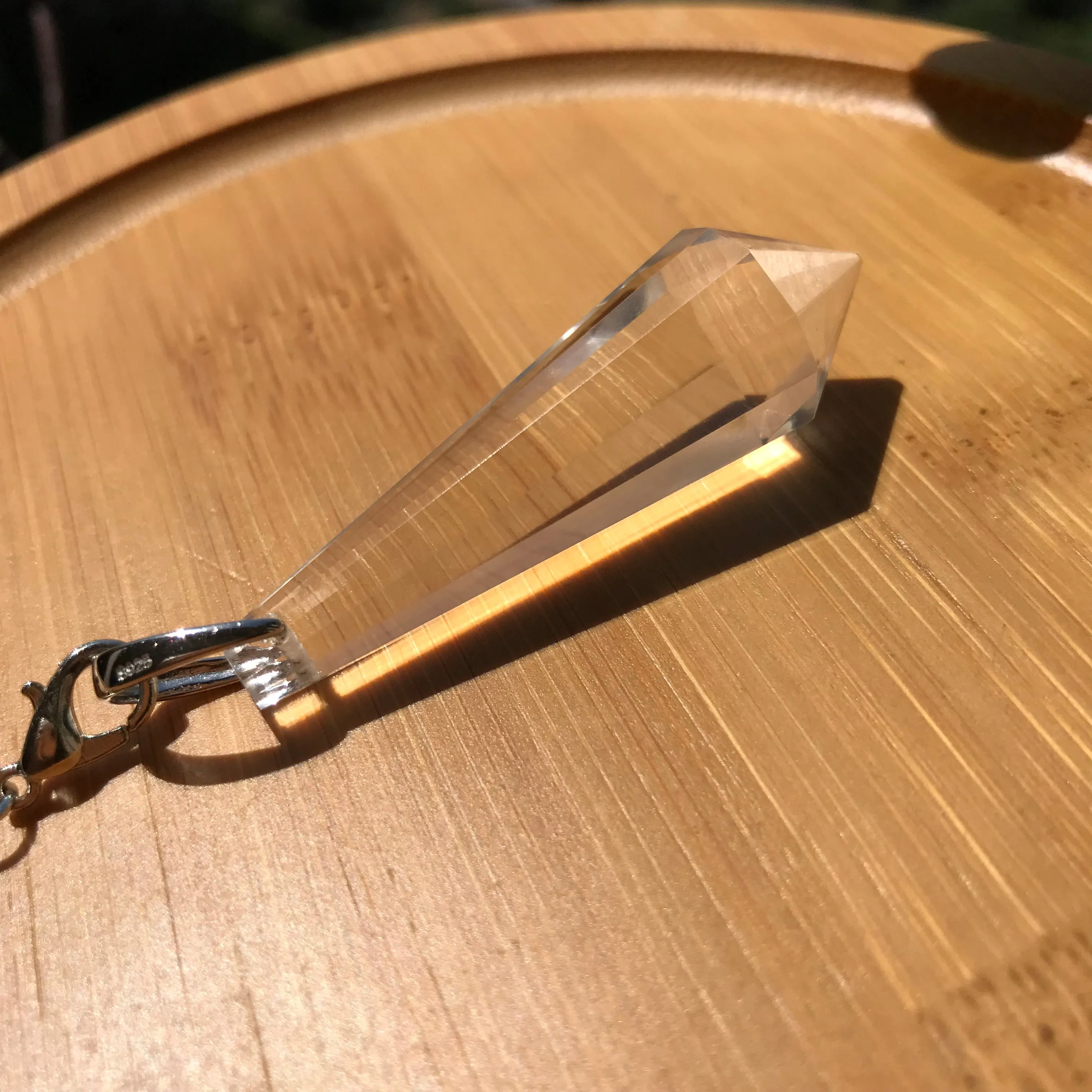 Handmade Beautiful Faceted Clear Quartz Pendulum | Crown Chakra Healing | Pendants Necklace