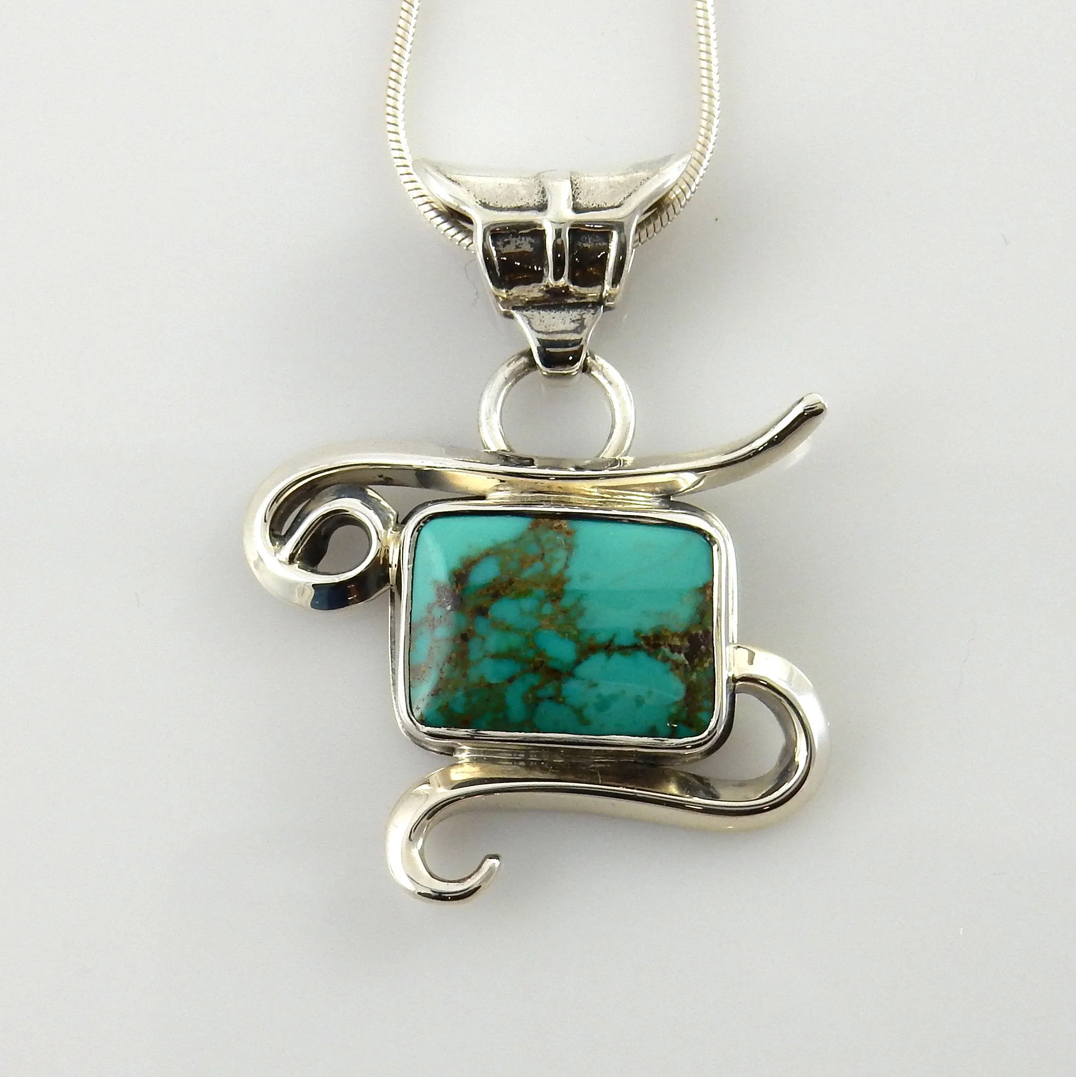 Handmade Designer Silver Royston Turquoise Pendant