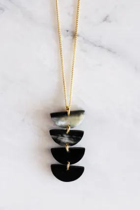 Hanoi Crescent Buffalo Horn Pendant Necklace