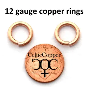 Heavy Duty 12 Gauge Copper Jump Rings JSR12 Solid Copper Jewelry Findings Copper Ring 2-Pack