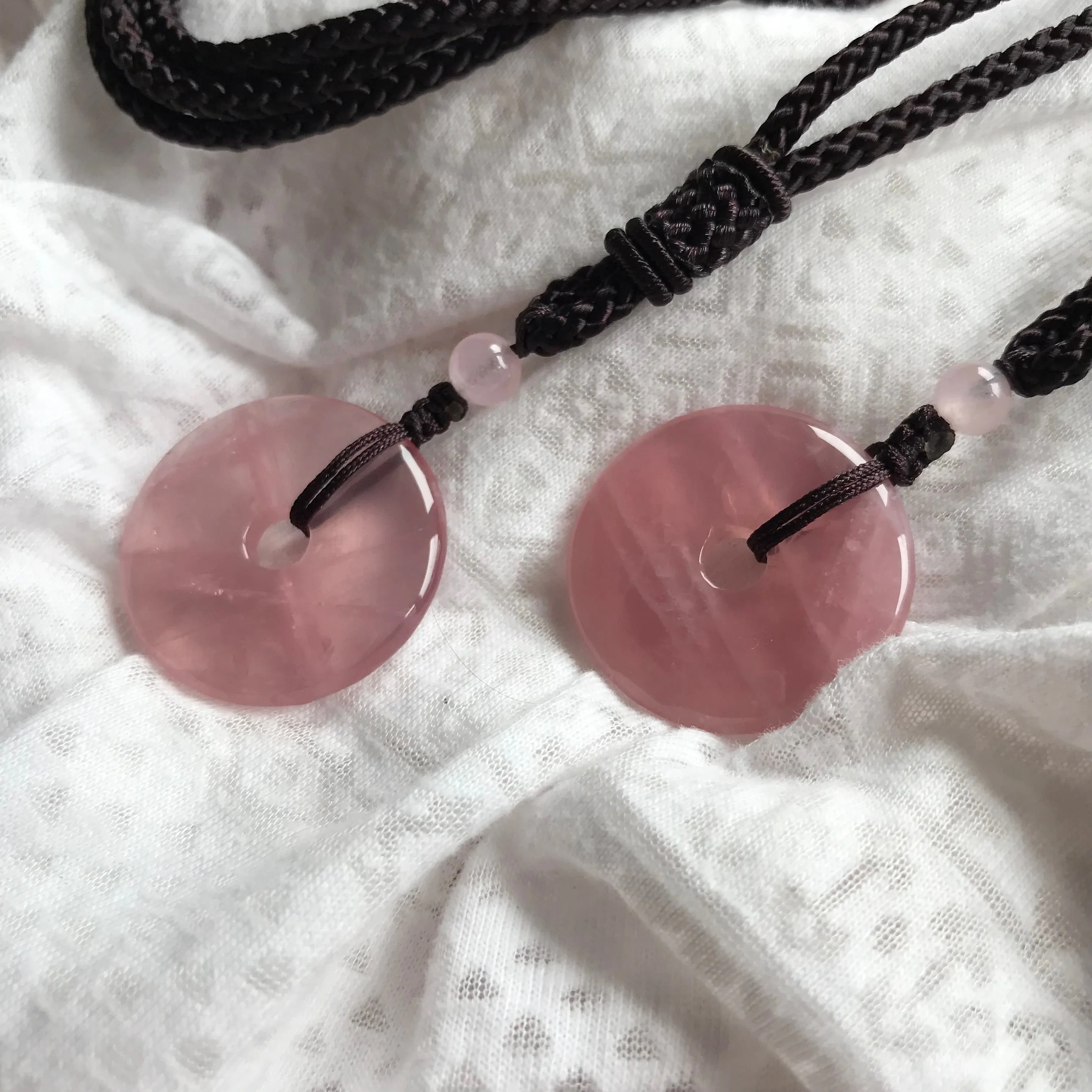 High Quality Rose Quartz Amulet Pendant Necklace| Handmade Healing Crystal Heart Chakra Jewelry