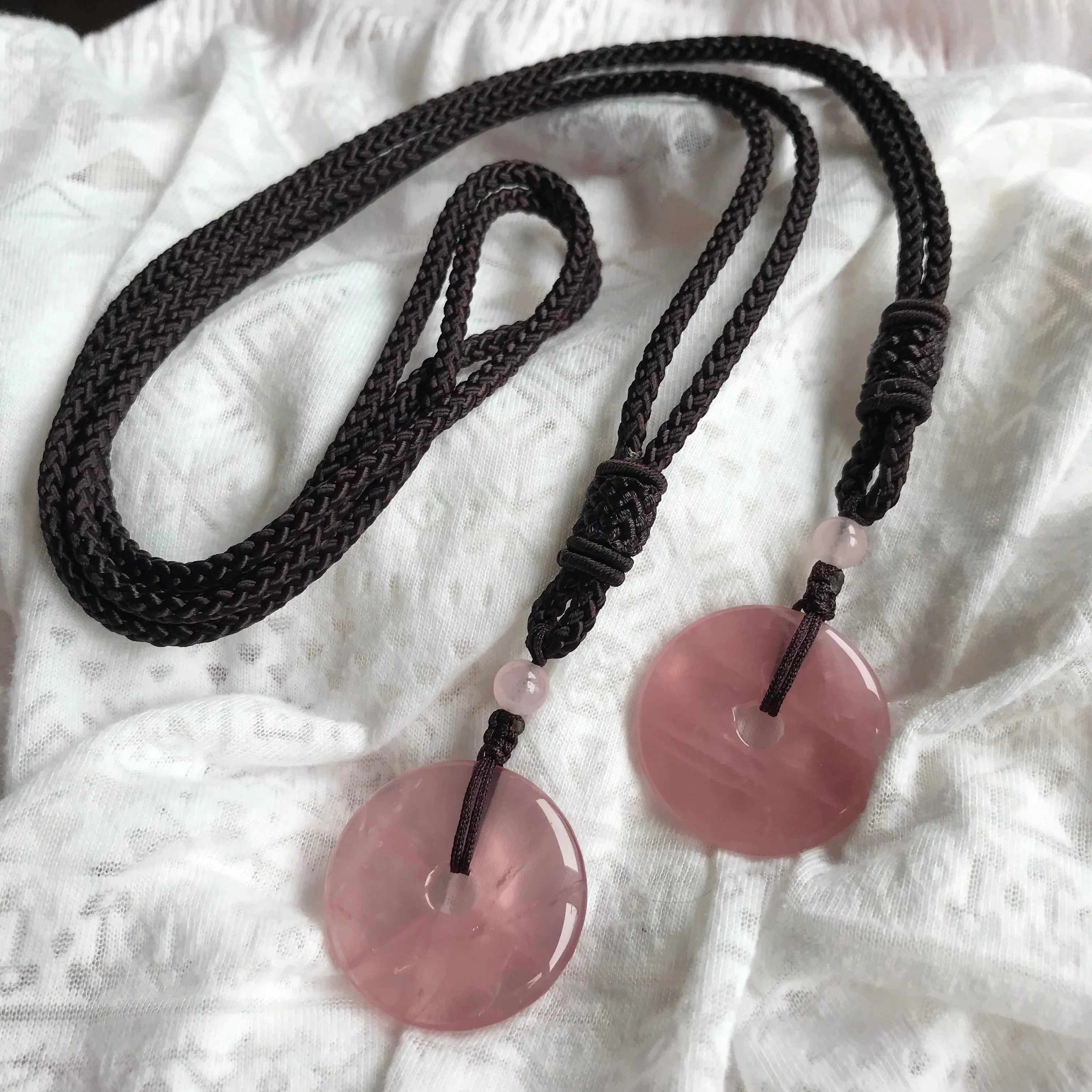 High Quality Rose Quartz Amulet Pendant Necklace| Handmade Healing Crystal Heart Chakra Jewelry