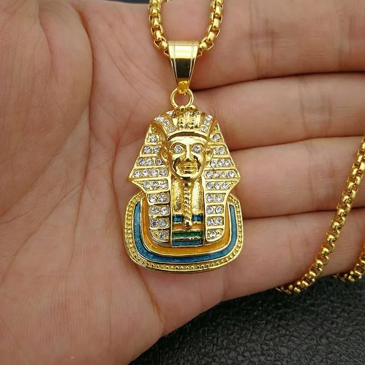 Iced Egyptian Pharaohst Enamel  Pendant