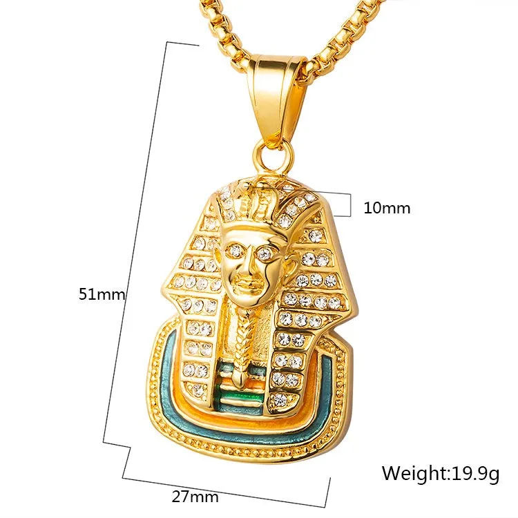 Iced Egyptian Pharaohst Enamel  Pendant