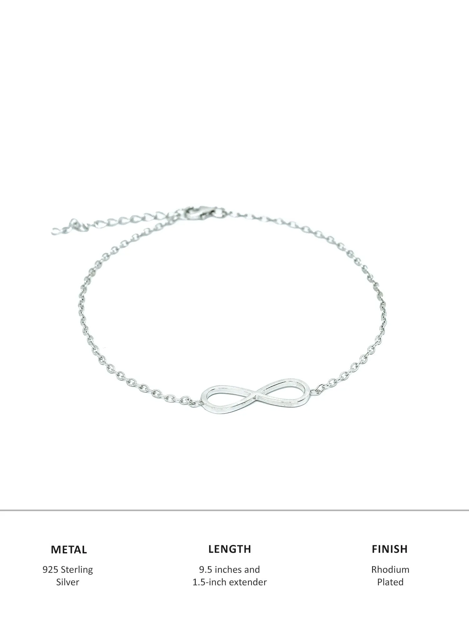 Infinity Design Pure Silver Anklet