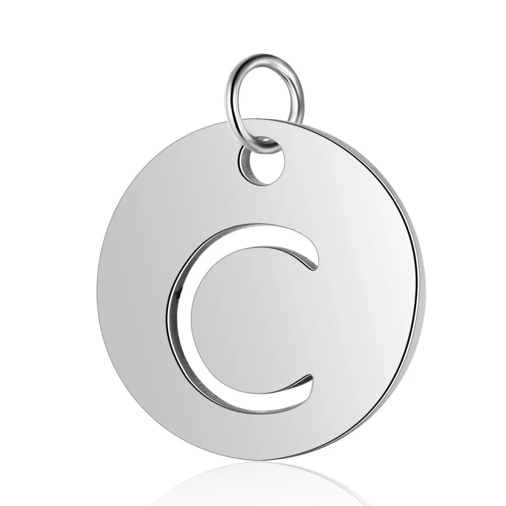 Initial Pendant Silver (A-F)