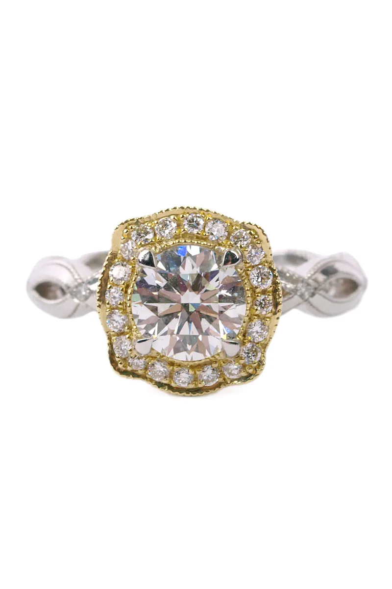 Katharine James Bella's Love Lina 18KYG & Platinum Diamond Ring