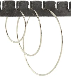 Kris Nations 45mm Featherweight Hoop Earrings - Silver