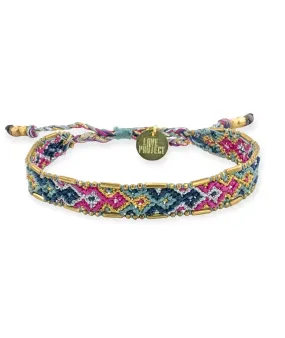 Love Is Project Bali Metallic Friendship Bracelet Aqua Reef