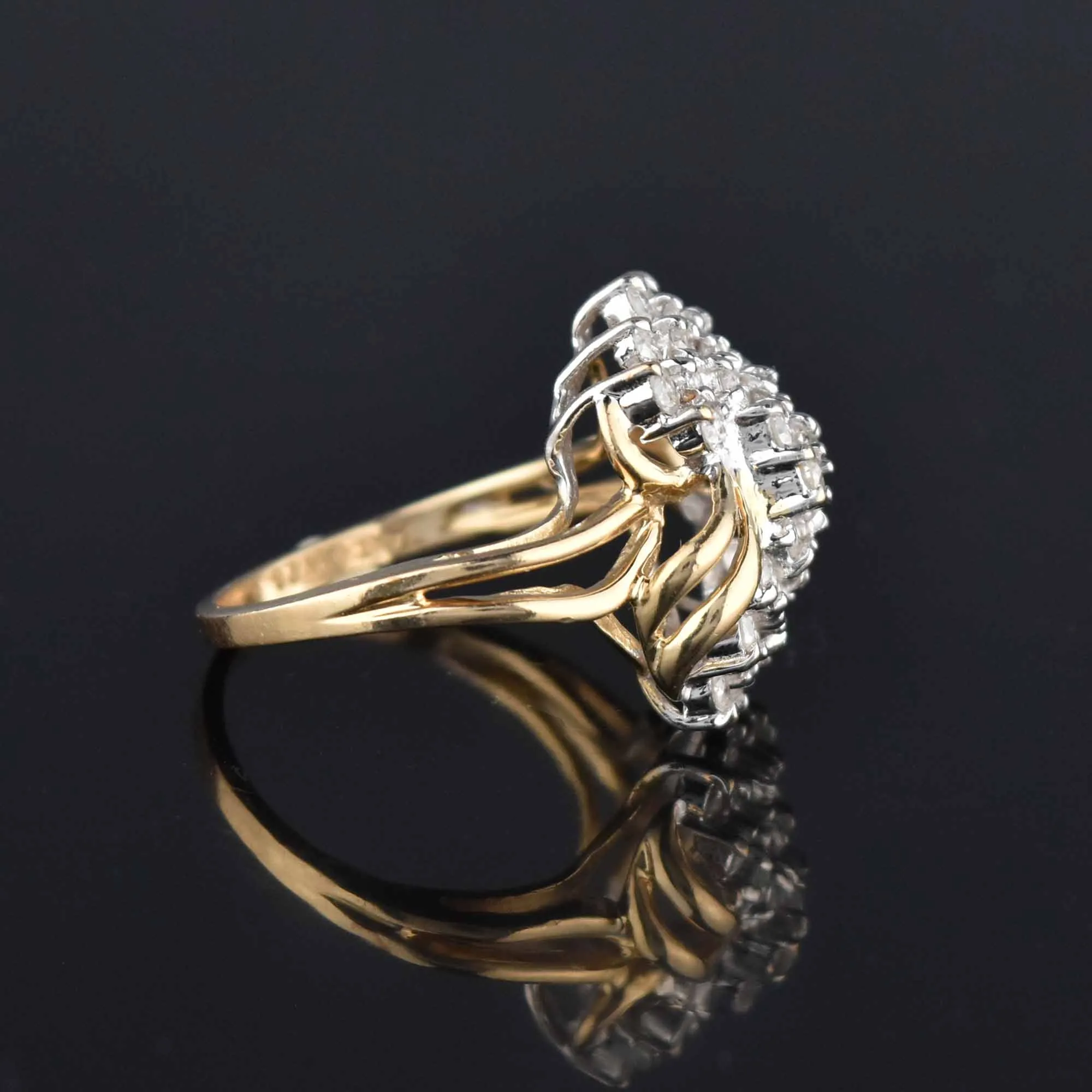 Love Knot 14K Gold 1.5 CTW Diamond Cocktail Ring, Sz 7